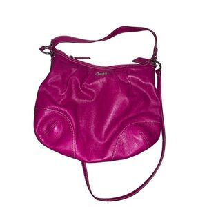 Coach Leather Shoulder Bag in Fuchsia